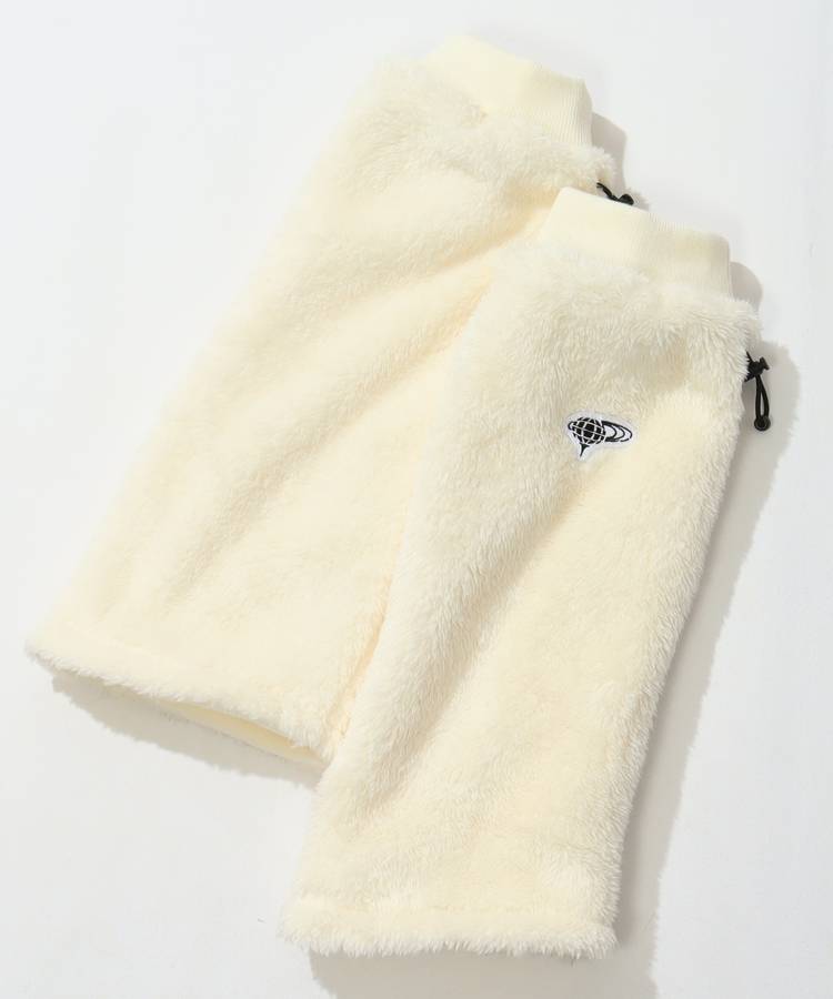 BE ロゴ刺繍ボアレッグウォーマー