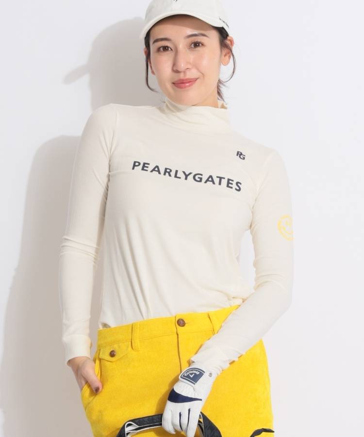 PG ロゴプリントスムースモックネック長袖カットソー