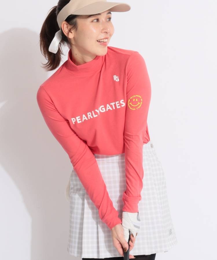 PG ロゴプリントスムースモックネック長袖カットソー