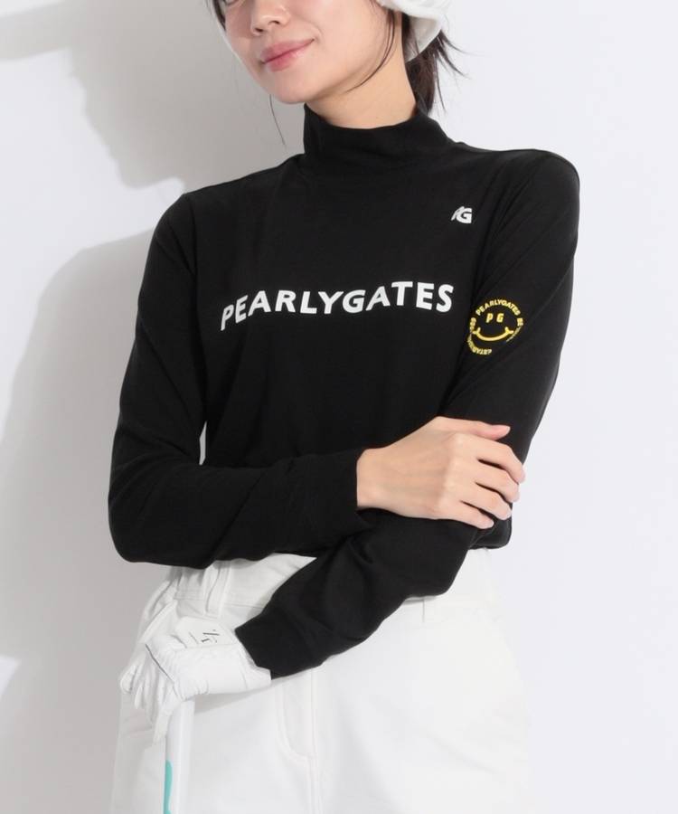 PG ロゴプリントスムースモックネック長袖カットソー