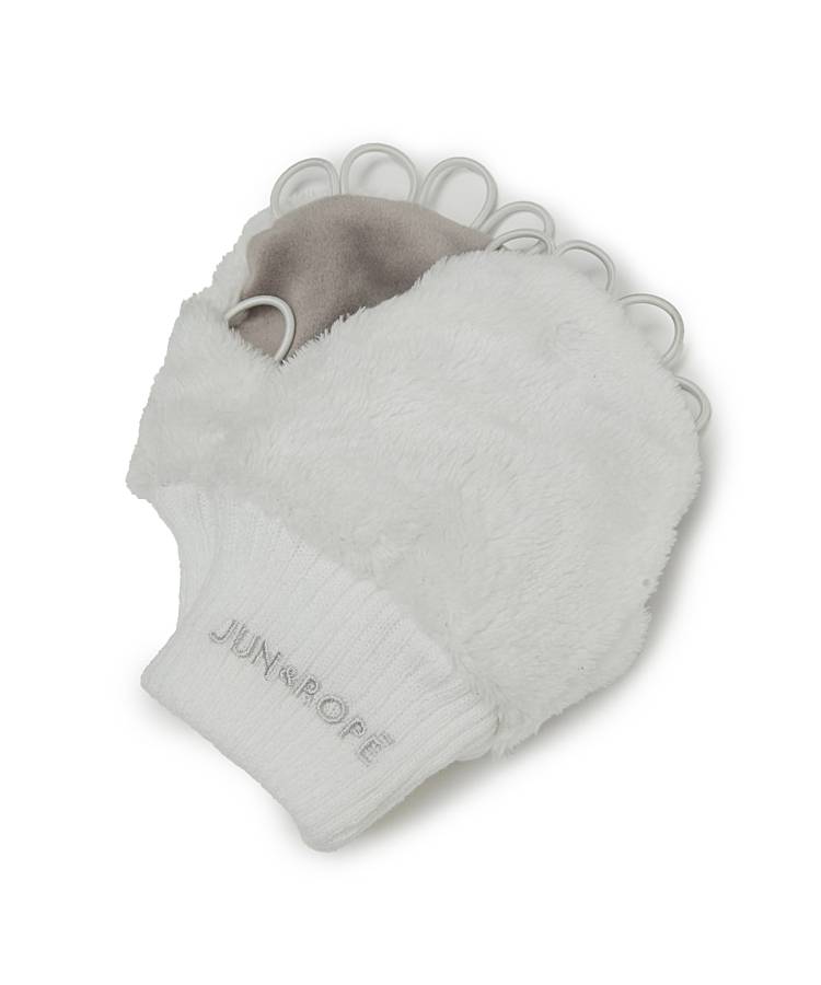 JR ロゴ刺繍ボアフリースハンドウォーマー