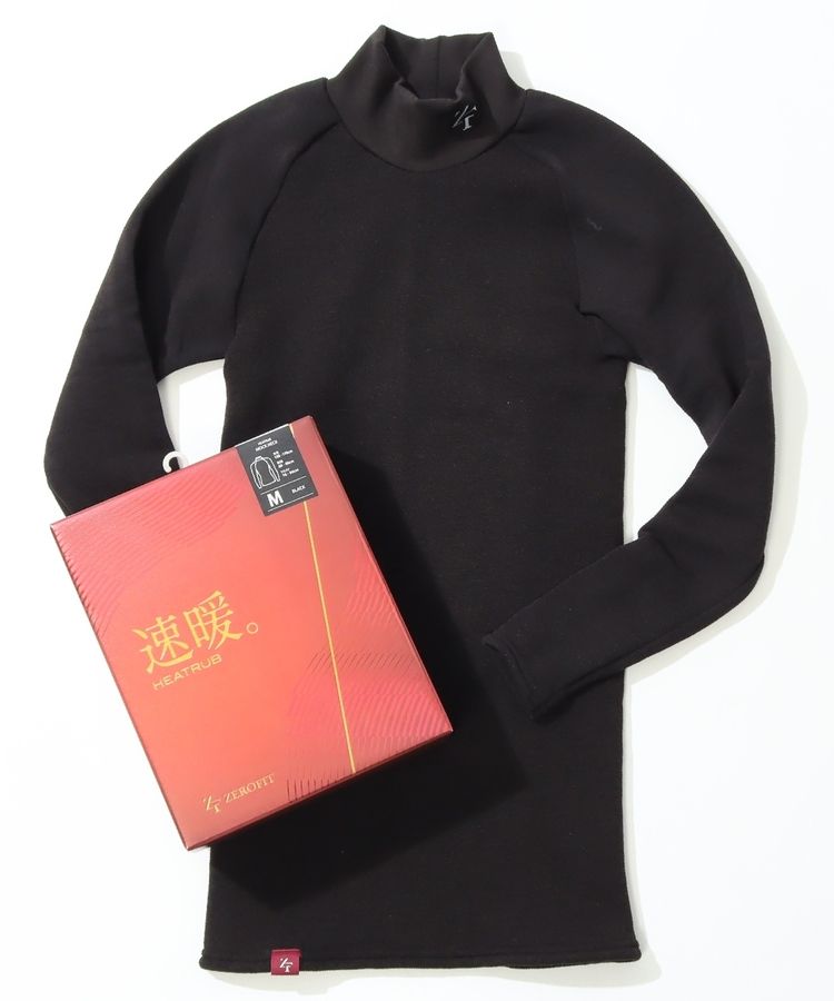 ゼロフィット速暖 モックネック ブラック M 新作 スポーツウェア