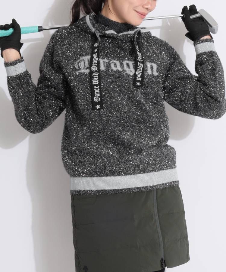 DD フェザーヤーンラメニットパーカー