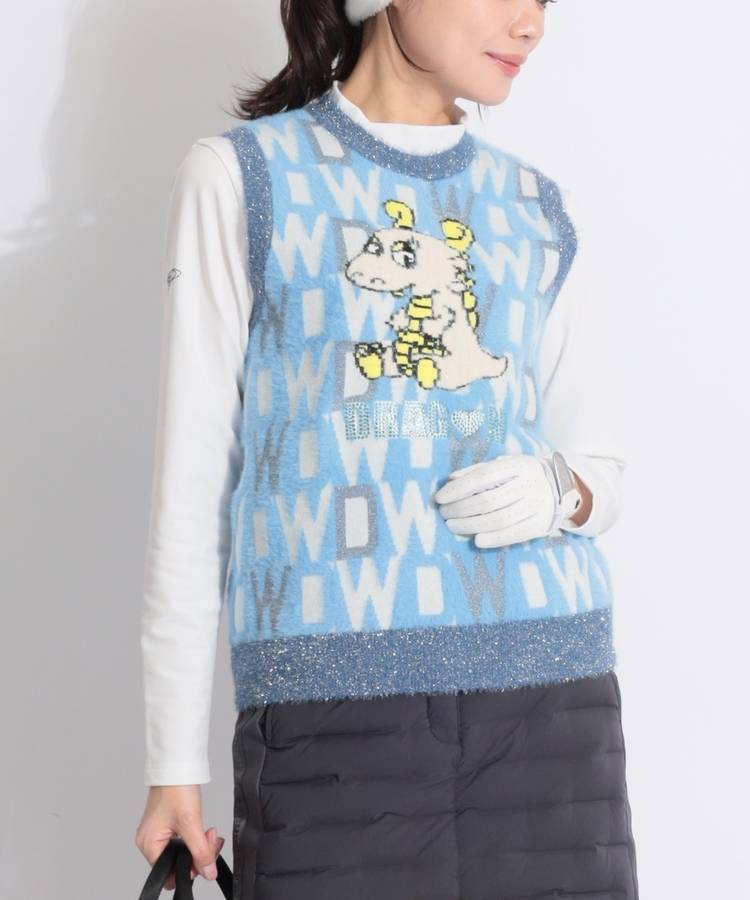 DD チビドラフェザーヤーンクルーネックニットベスト