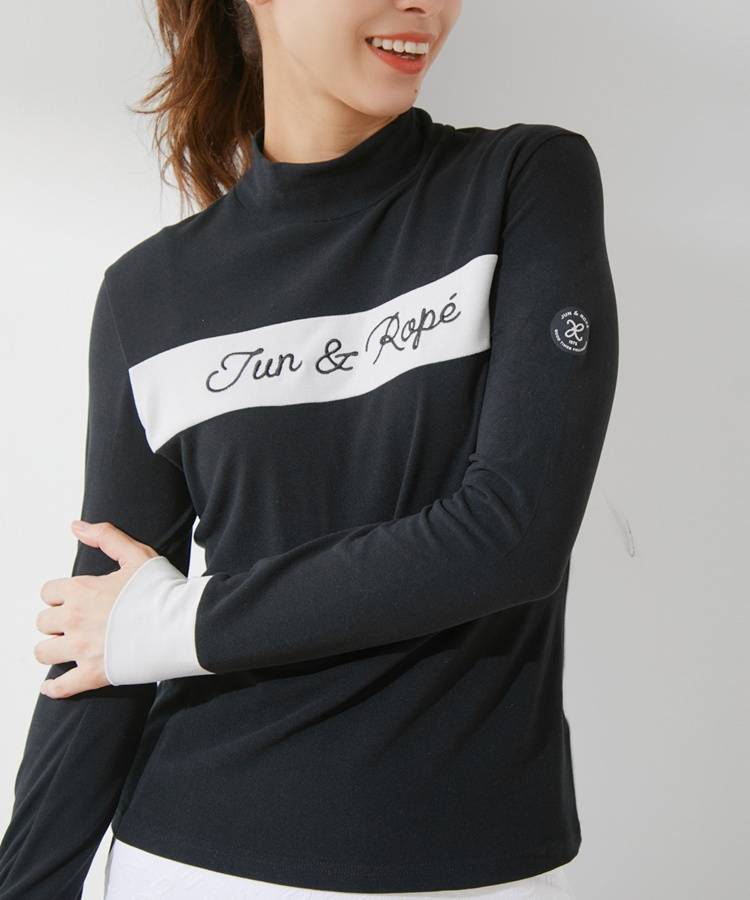 JR 【保温】バイカラー切替マイクロフリース長袖カットソー