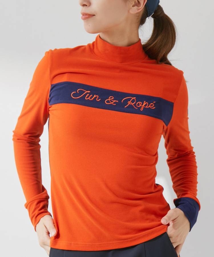 JR 【保温】バイカラー切替マイクロフリース長袖カットソー