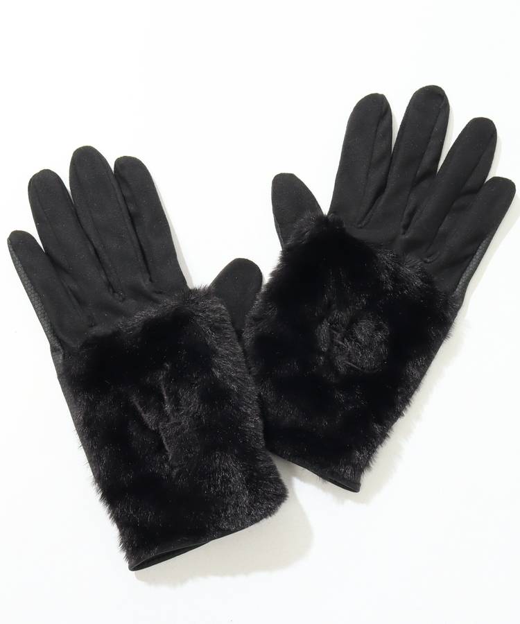 MB フェイクファー切替スエードグローブ(両手)