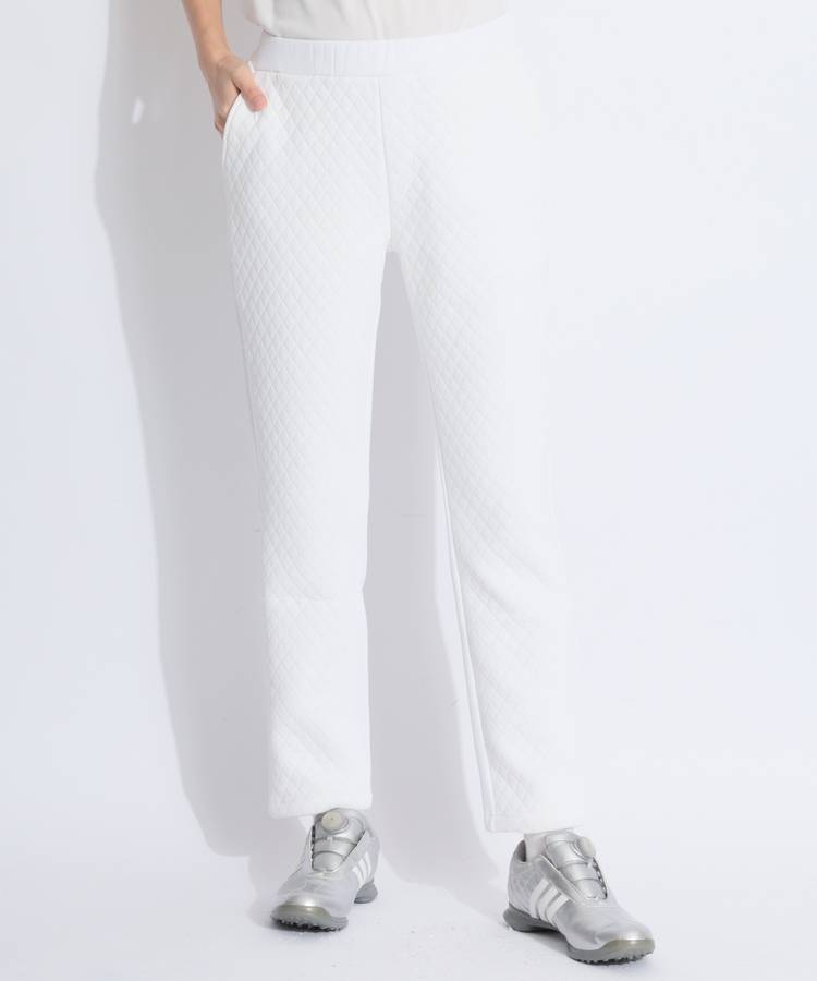 BE キルティング切替裏起毛ロングパンツ