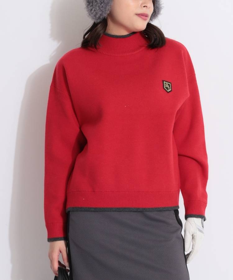 SD バイカラーラインハイネックニット