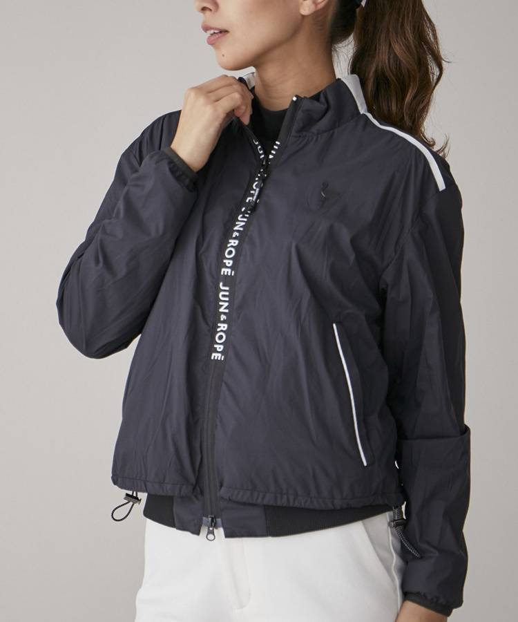 JR 【撥水保温】裾ドロスト中綿一体型タフタブルゾン