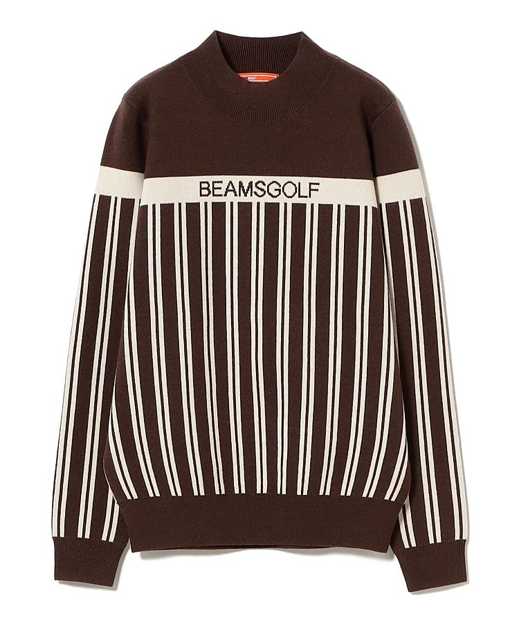 ビームスゴルフ 月面 ジャガード クルーニット BEAMS GOLF ORANGE