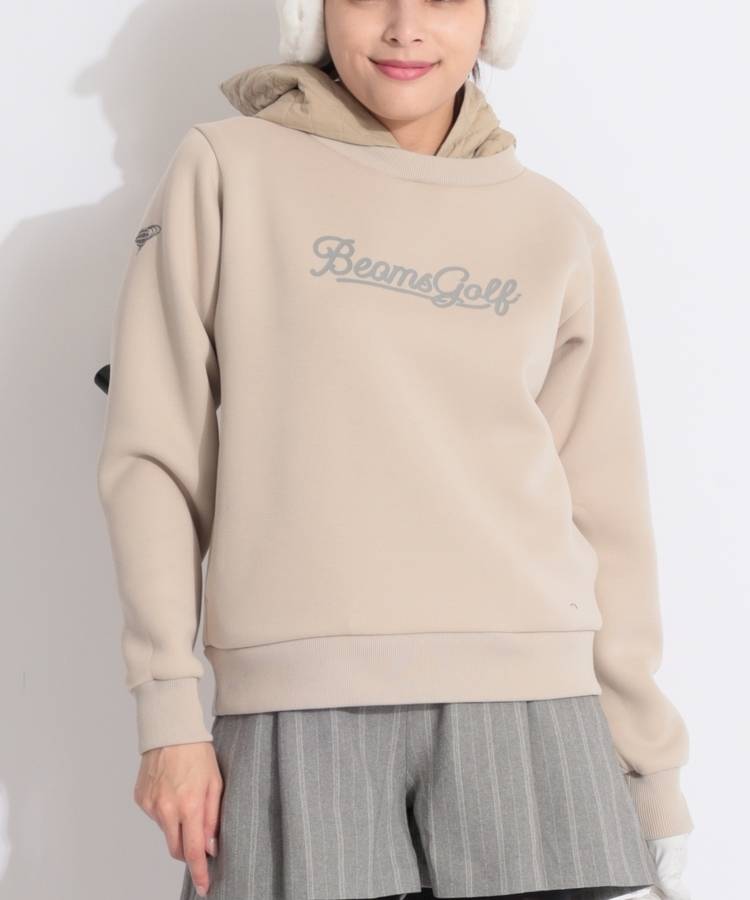 BE キルト切替レイヤード調ダンボールパーカー