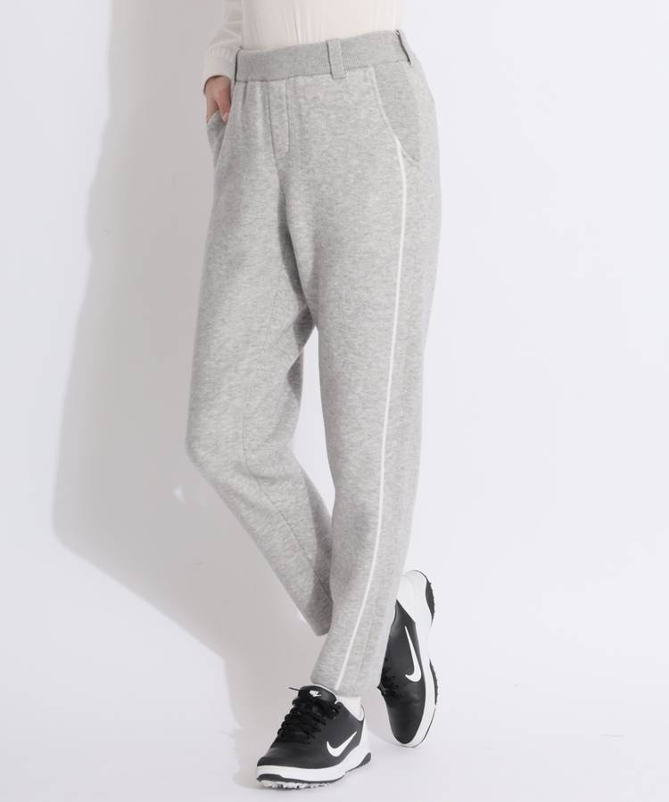 BE 裏地付きサイドラインニットパンツ