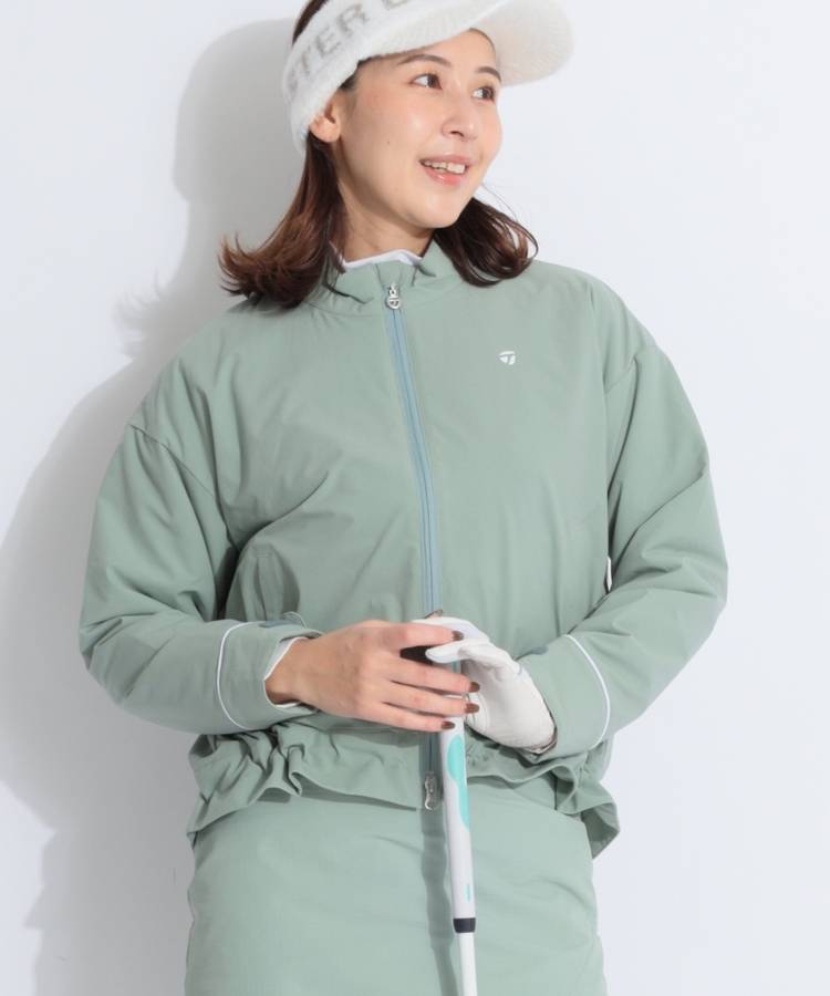 TG 【軽量保温】バックリボン裏地一体型スタンドネックジャケット