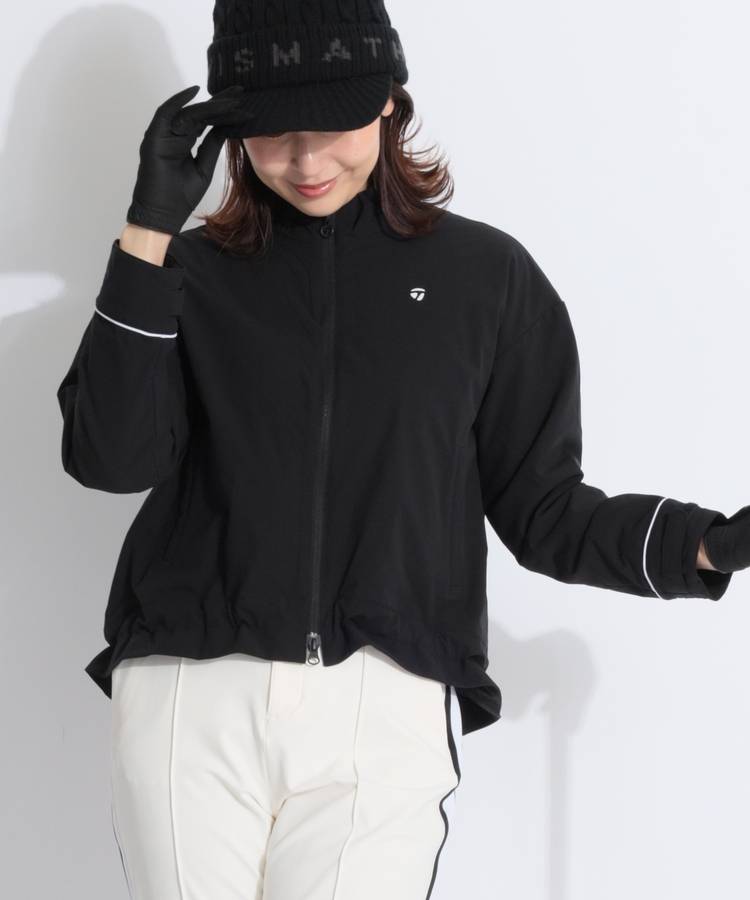 TG 【軽量保温】バックリボン裏地一体型スタンドネックジャケット