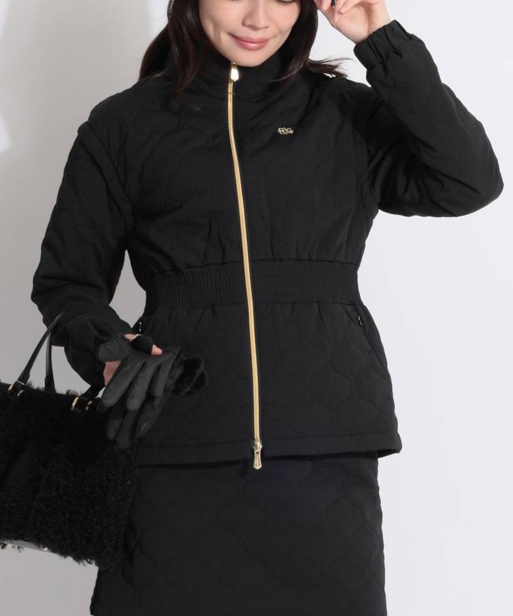 SA 【防風撥水】ウェーブキルト2WAYスタンドネック中綿ブルゾン