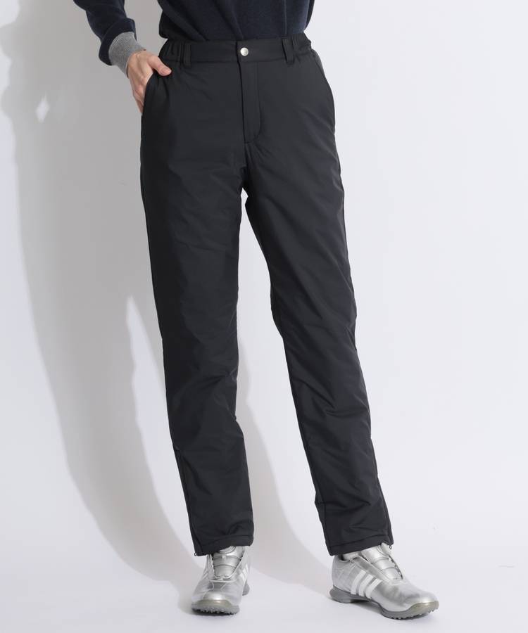 BE 【撥水】裾ジップ中綿ロングパンツ