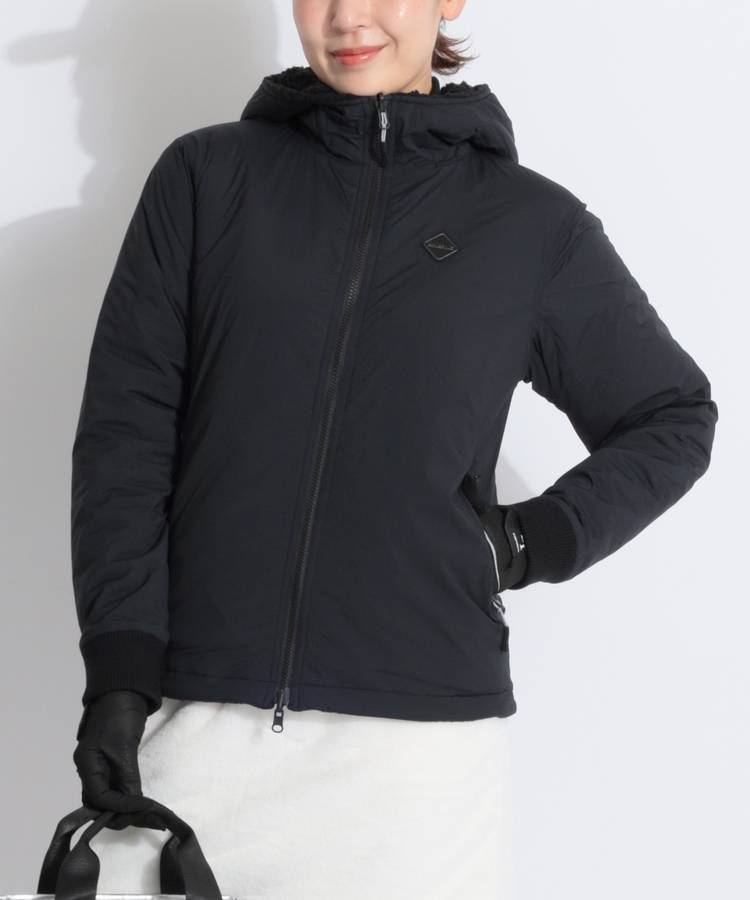 BR 【リバーシブル】【保温】フーディ中綿タフタブルゾン