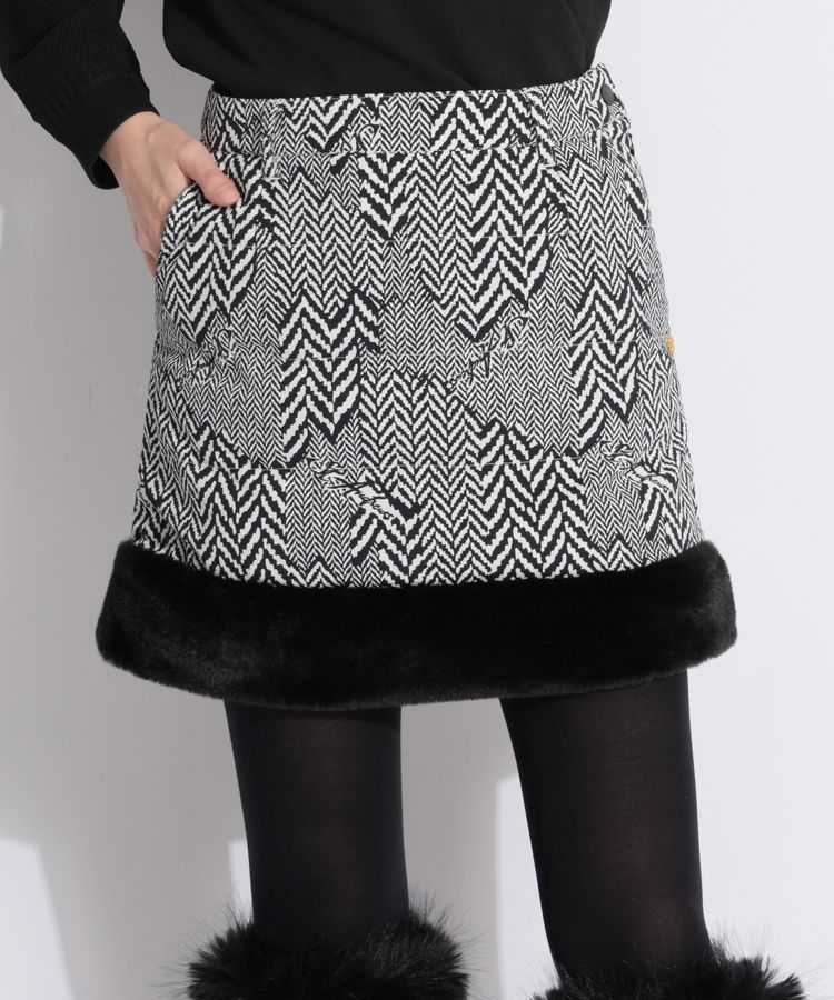 セントアンドリュース SA 【防風撥水】裾ファー切替ヘリンボーン中綿