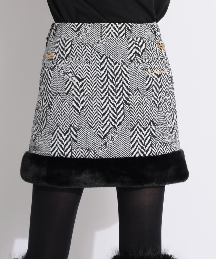 セントアンドリュース SA 【防風撥水】裾ファー切替ヘリンボーン中綿