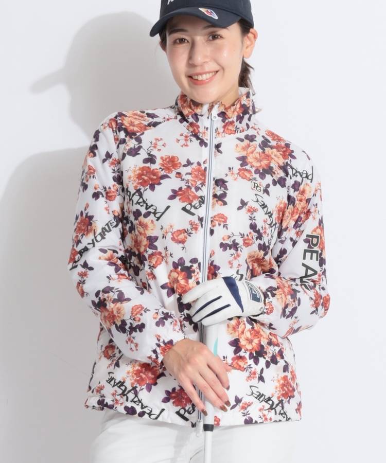 PG 【保温・吸湿発熱】花柄中綿ブルゾン