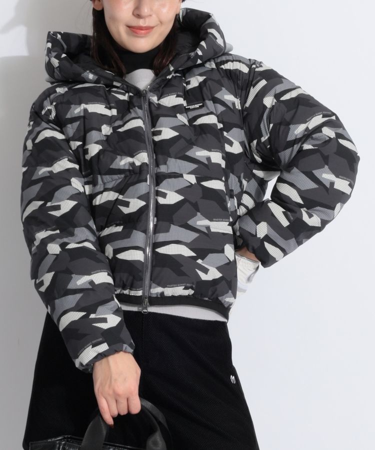 マスターバニー MB グラフィックカモフラ柄フーディ中綿ジャケット