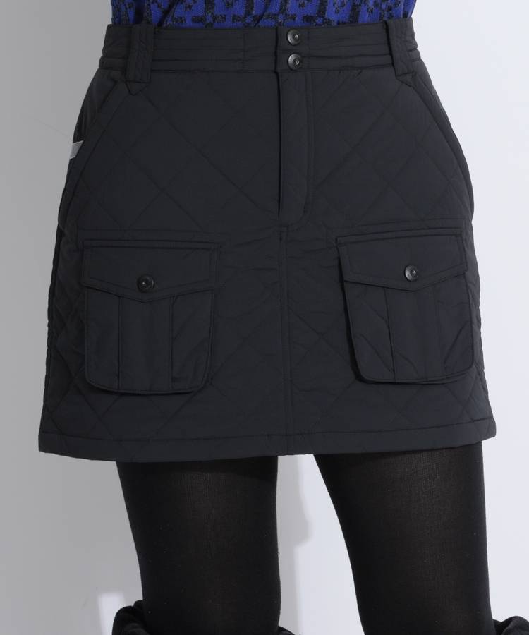BR 【保温】立体ポケット中綿キルトスカート