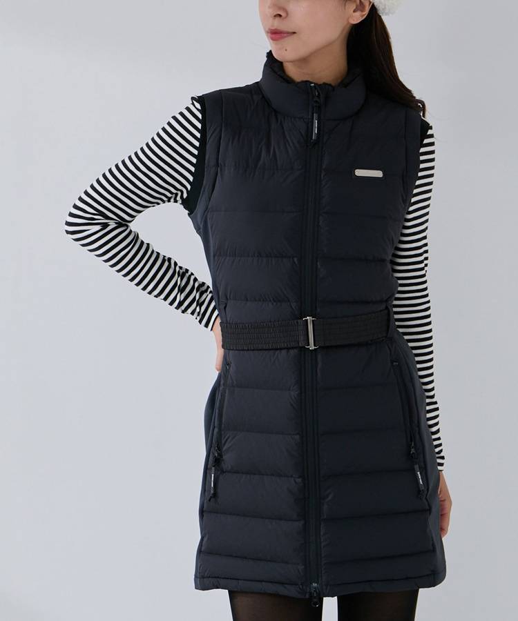 JR 【KARUISHI】【撥水保温】ダウンタフタベストワンピース