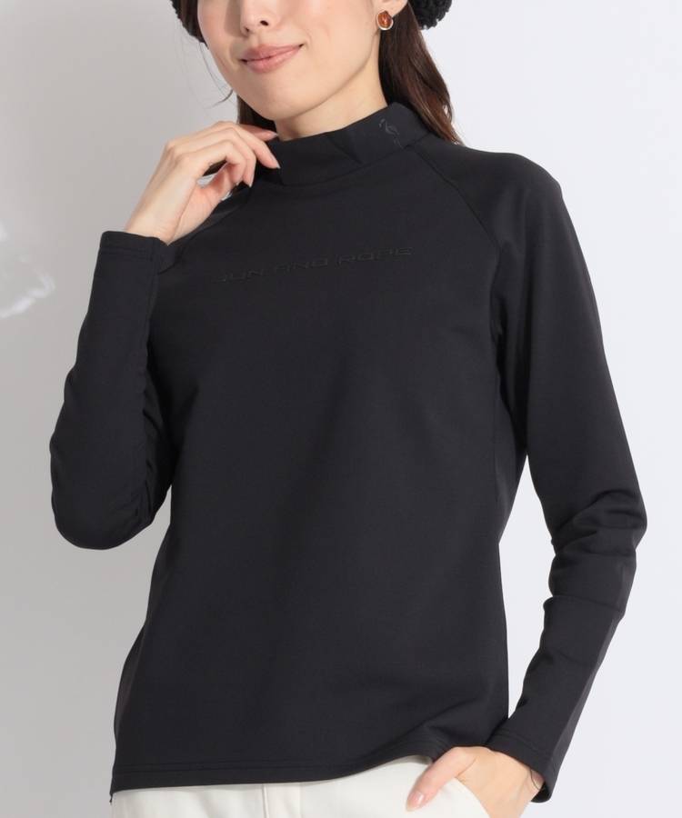 JR 【保温ストレッチ】裏微起毛ベーシックラグランモックネックカットソー