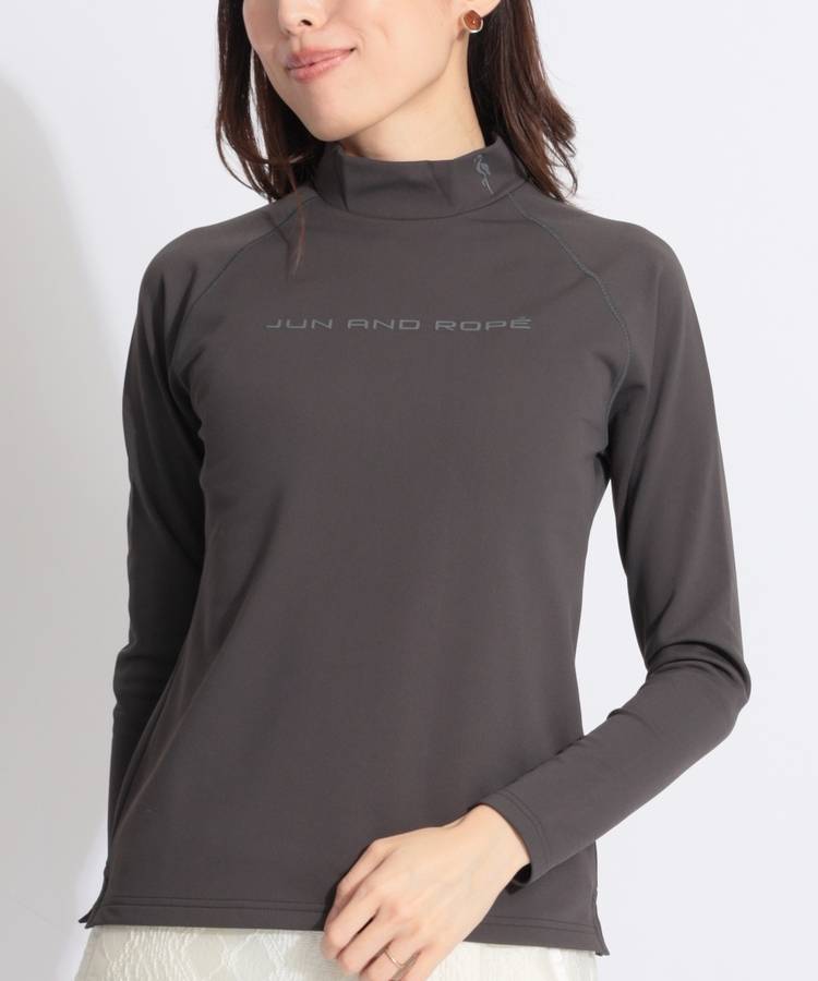 JR 【保温ストレッチ】裏微起毛ベーシックラグランモックネックカットソー