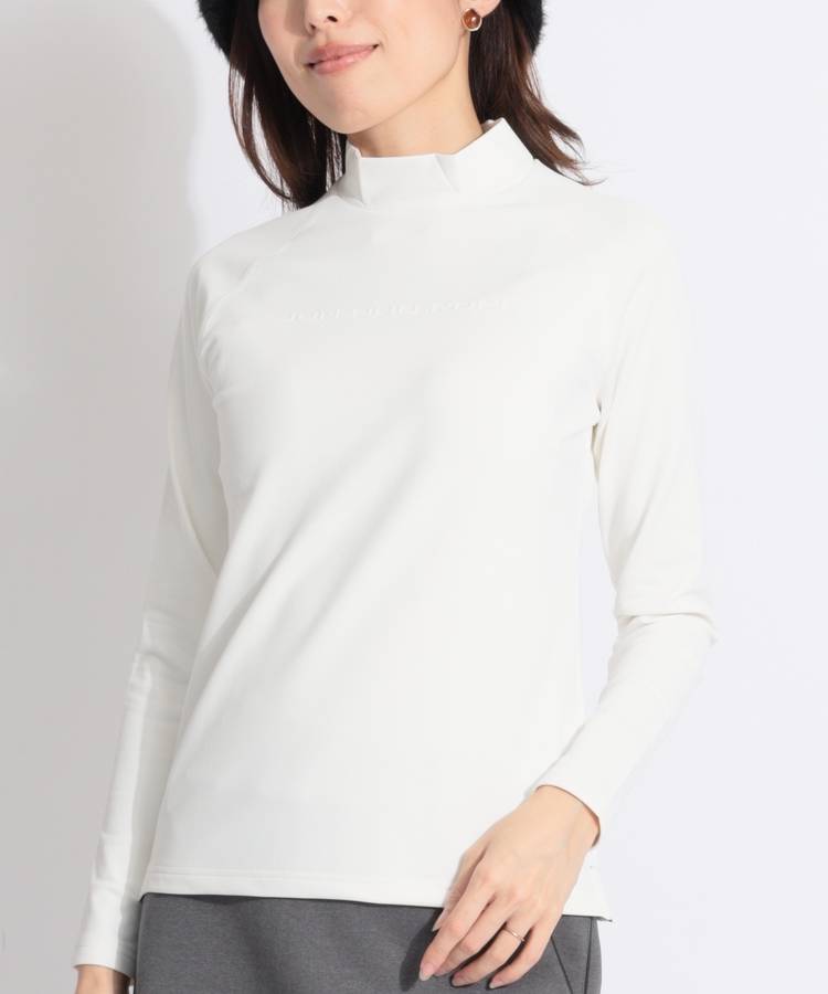 JR 【保温ストレッチ】裏微起毛ベーシックラグランモックネックカットソー