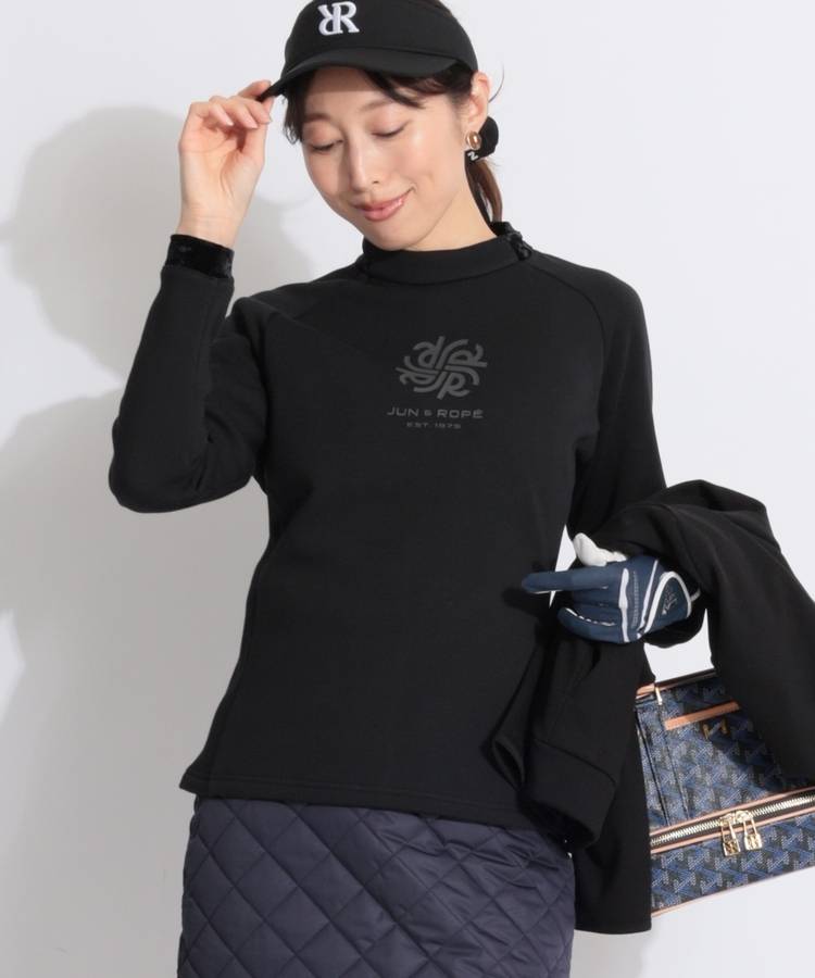 JR 【発熱保温】裏起毛フロントロゴモックネックプルオーバー