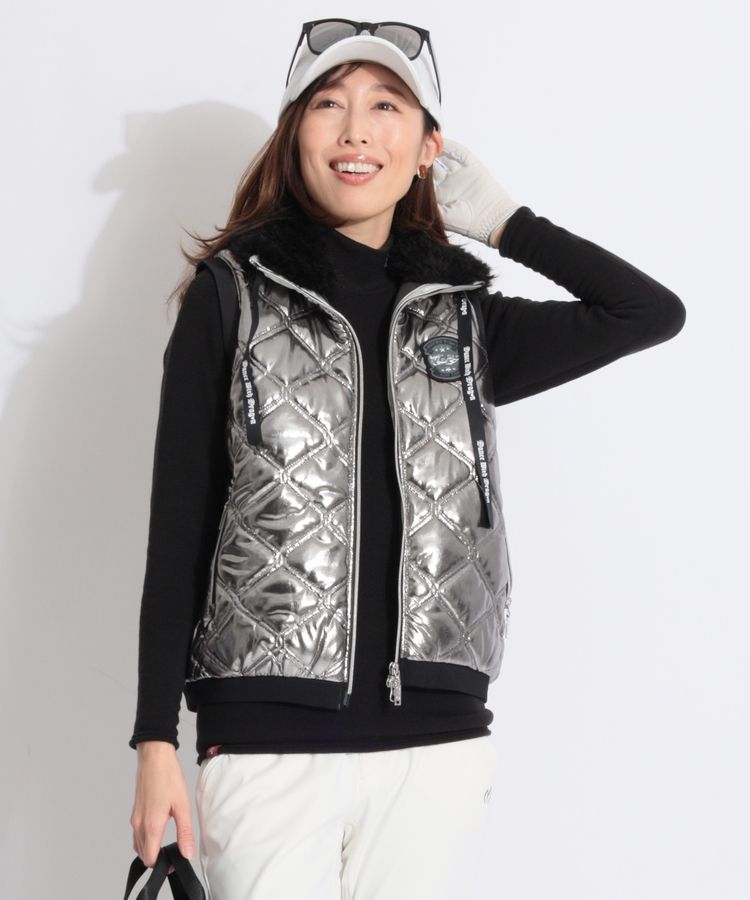 ダンスウィズドラゴン DD メタリック中綿キルティングベスト