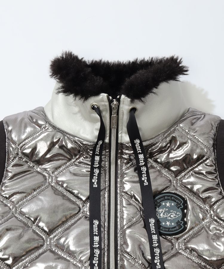 ダンスウィズドラゴン DD メタリック中綿キルティングベスト