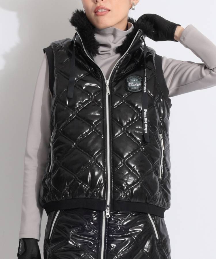 DD メタリック中綿キルティングベスト