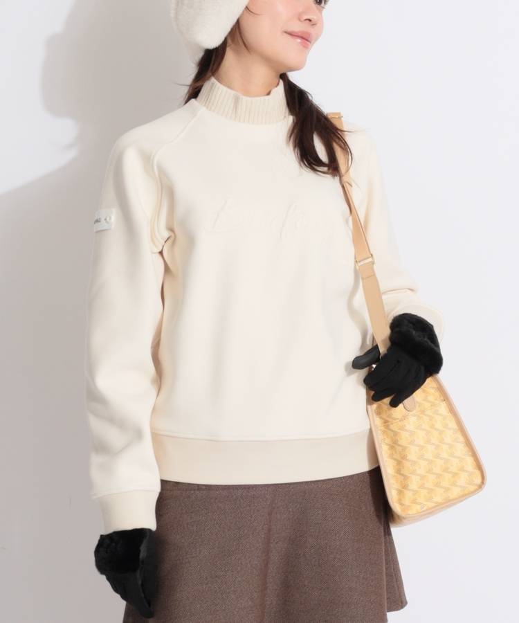 BR 異素材レイヤード風モックネック長袖プルオーバー