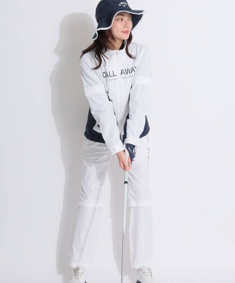 CA 【8WAYストレッチ】収納袋付きバイカラーレインセットアップ