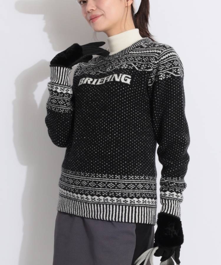 BR フェアアイル柄クルーネックニット