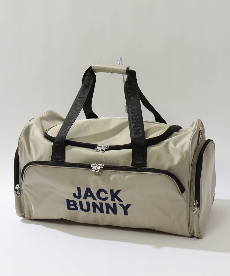 JB ショルダー付きロゴ刺繍ボストンバッグ