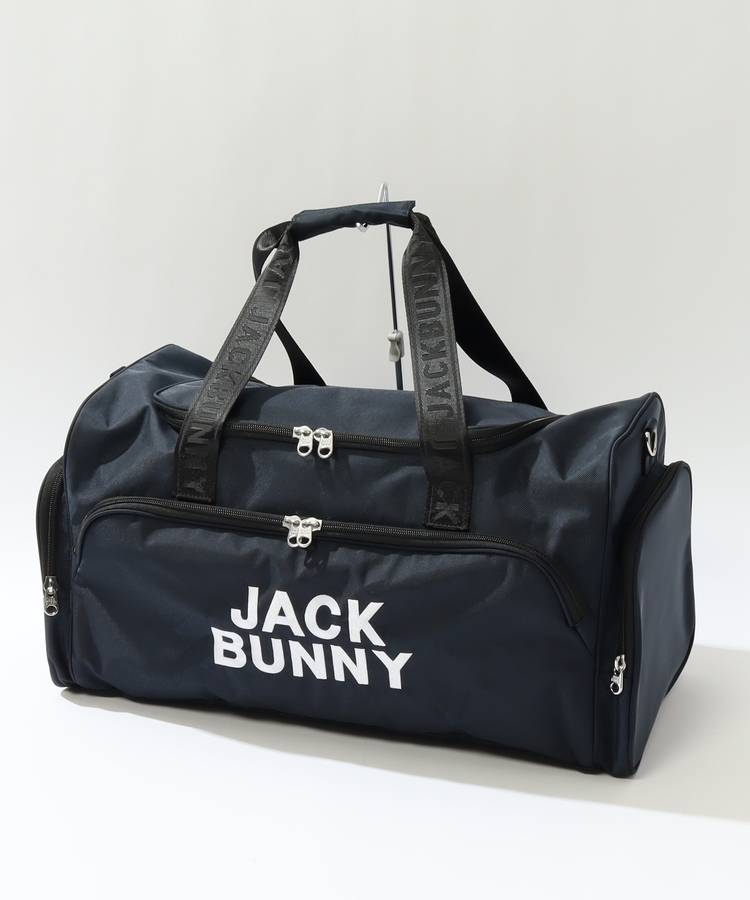 JB ショルダー付きロゴ刺繍ボストンバッグ