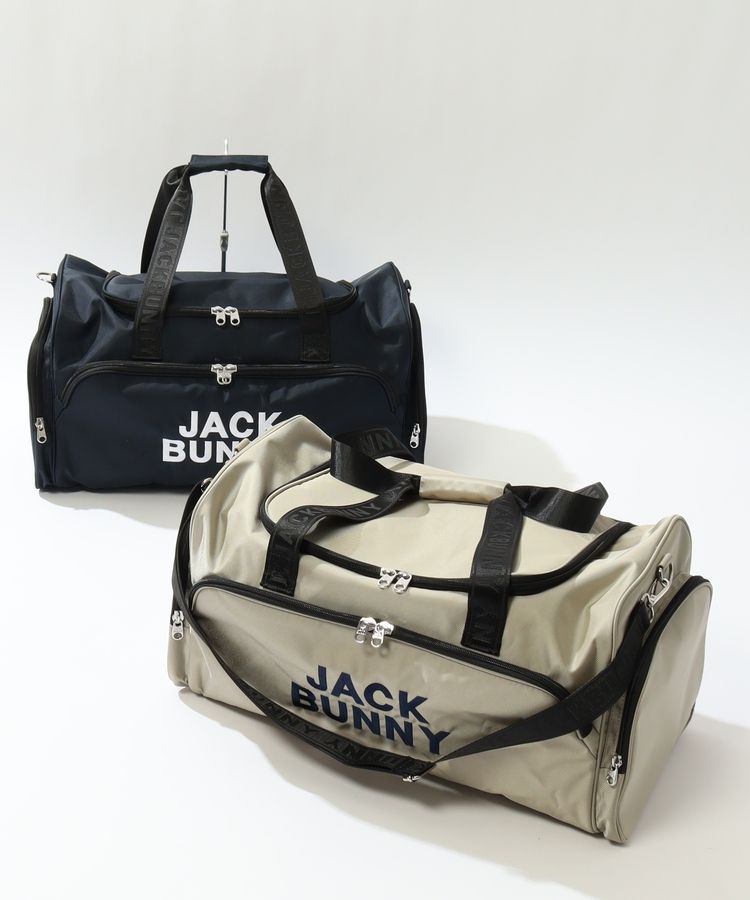 ショルダー付きロゴ刺繍ボストンバッグ