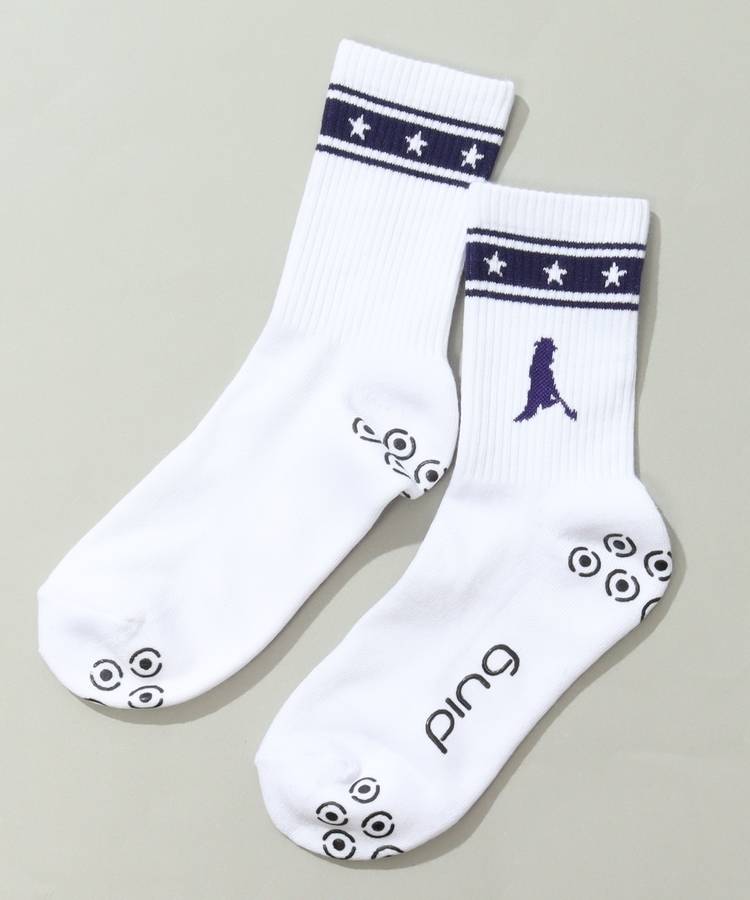 PN Mr.PINGラインミドルソックス