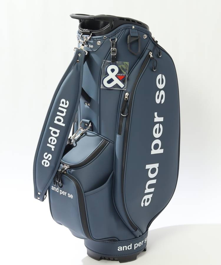 AP ロゴプリント合皮キャディバッグ