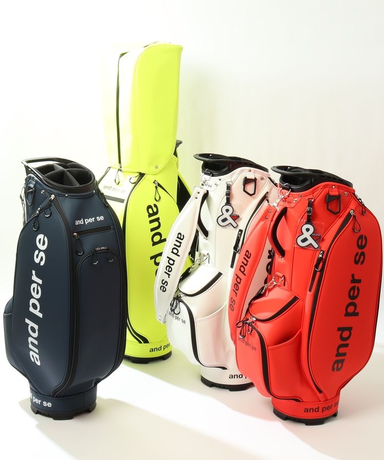 ロゴプリント合皮キャディバッグ