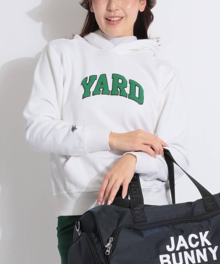 BE YARDロゴ裏毛スウェットパーカー