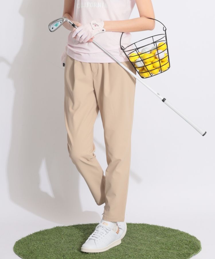 【ストレッチUV】フロントタックテーパードパンツ