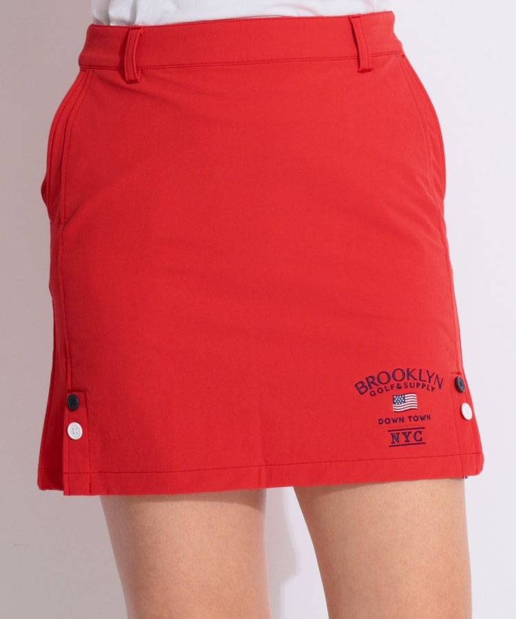 BE 【ストレッチ】デザインスリット台形スカート