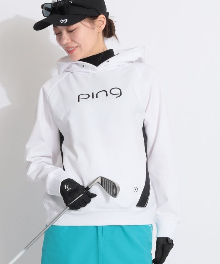 【UV】ロゴテープ切替ラグランスウェットパーカー