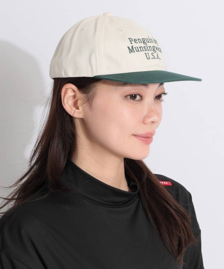 PM バイカラーロゴ刺しゅうツイルキャップ