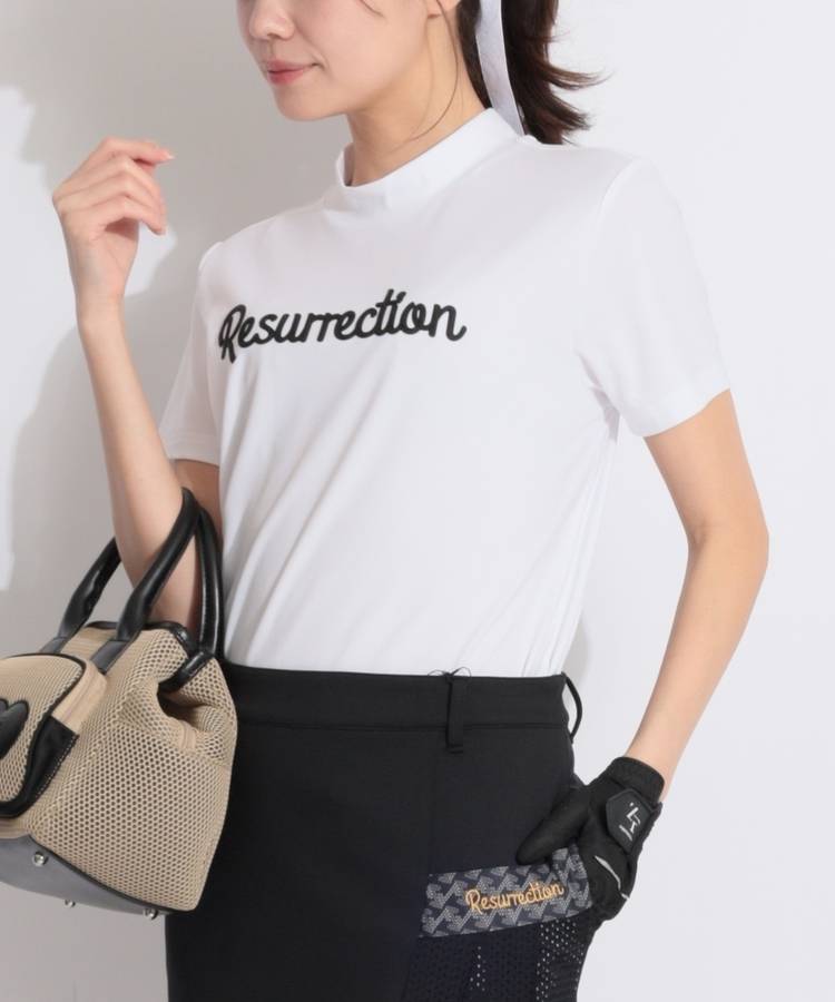 RR シリコンロゴモックネック半袖カットソー